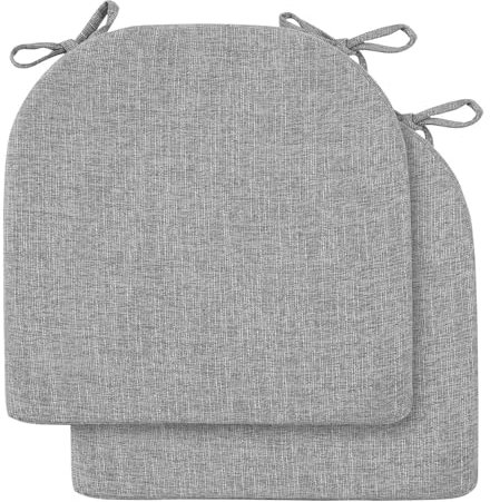 2/4/6er Set Sitzkissen Stuhl Waschbares Stuhlkissen mit Bindeband 40x40/45x45/50x50cm Rutschfestes Sitzpolster halbrund geeignet for Gartenstuhl, Esszimmerstuhl oder Bürostuhl(Light gray,2pcs:45x45x5c