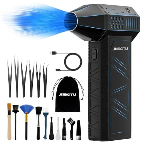 JNBGTU 150000RPM Jet Fan Mini Air Blower Turbo Fan, Compressed Air Duster PC Cleaner, 3-Speed Electric Air Dusters, Reusable Jet Dry Blower for Keyboard PC Deep Cleaning (X3 Pro)