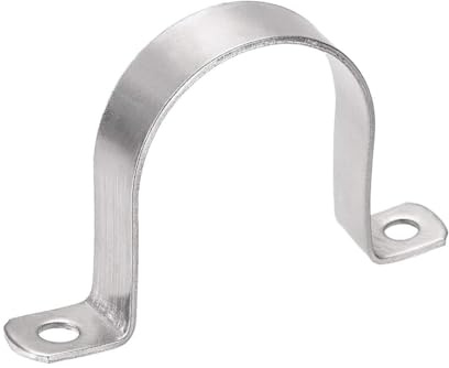 TA-VIGOR 2Pcs Rigid Pipe Straps, 63mm 2 Holes Stainless Steel Tension Tube Clip Clamp, Heavy Duty Conduit Clamps for Pipe Tube Wire Fixing, Laying Plumbing, Electricity, Exhaust
