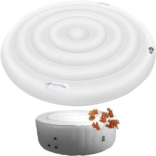 Couverture de Spa Gonflable Ronde, Couverture de Spa à économie d'énergie pour Spa, Couvercle isolé pour Spa, avec Valve de gonflage et de dégonflage Rapide et Facile (Round 165cm with Handle)
