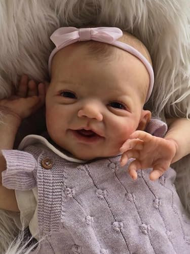 Zero pam Reborn Baby Dolls Silicone Full Body Lifelike 20 Inch Reborn Babies Girl Realistic Newborn Baby Dolls Real Life Baby Dolls Smiling Baby Doll For Kids Ages 3+
