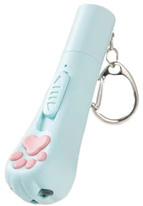 Shienfir Cat Visual Health Protector de Puntero Recargable USB Interactivo con Punto Rojo Luz LED en Forma de Pata Puntos para Caza de Gatitos Azul