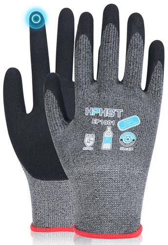 HPHST 3 Paar Latex Beschichtete Frauen Gartenhandschuhe, mit optimaler Griffigkeit & feinem Tastgefühl umweltfreundliche Schutzhandschuhe für Haus- Gartenarbeit Black Grey (XS)