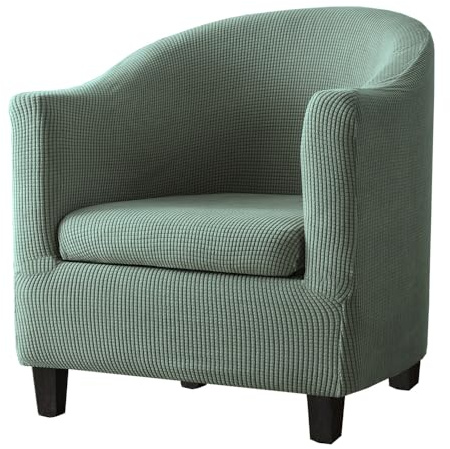 Hearda Stretch Sesselschoner 2-Teilig Sesselbezug, Jacquard Einfarbig Sesselüberwurf Weiches Modern Sesselhusse,für Wohnzimmer Clubsessel Esszimmer Büro Sessel Bezug (Aqua)
