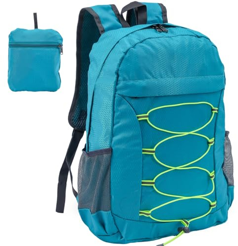 Alitifiy Lightweight Foldable Backpacks, 30L Packable Waterproof Small Hiking Bags & Packs Knapsack Daypack Handy for Men Women Ladies Kids Travel Camping Outdoor Rucksack Bag Pack (Light Blue-1)