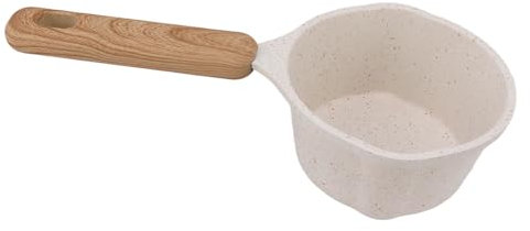 Olla Pequeña Antiadherente de Acero Inoxidable, Antiadherente, Cacerola Blanca para Fondo Plano, 250 Ml, Cacerola con Olla, Leche Esmaltada de Cerámica Blanca, Leche,