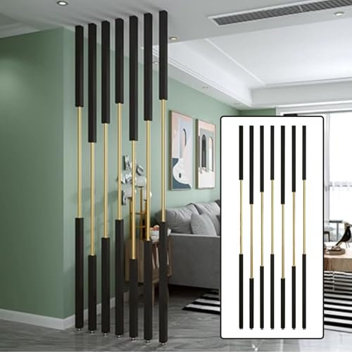 Raumteiler Raumteiler-Trennpfosten aus Eisen, 7 Stück, 0,7–3 m Hoch, Anpassbare Sichtschutzsäulen, Flur-/ Treppenhaus-Raumdekor-Trennsäule(80cm/31.5in/2.62ft)