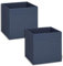 Storanda | 2er Set Aufbewahrungsbox Regal | Faltbare & Extra Stabile Kallax Boxen Aufbewahrung | Aufbewahrungskorb Regalbox Würfelregal | Ideal für Zuhause & Kinderzimmer | 33x33x33 cm | Dunkelblau