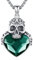 PARYFO Totenkopf Halskette 925 Sterling Silber Totenkopf Anhänger Kette mit Grünem Kristall Totenköpfe Gothic Schmuck Geschenke für Männer Frauen Mädchen
