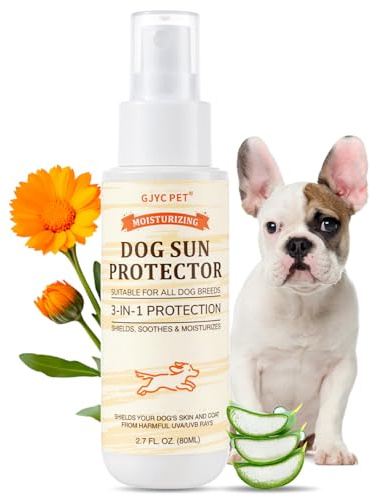 Hunde Sonnenschutz-Spray SPF 25 – Leichtes, Öl-basiertes UV-Schutzspray für empfindliche Haut | Beruhigende & Feuchtigkeitsspendende Formel mit Aloe, Ringelblume und Hafer | 80 ml​