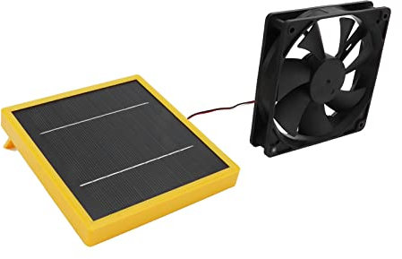 Ventilateur Solaire, Ventilateur d'échappement Solaire avec Panneau Solaire et Ventilateur 12V 5W ABS, Monocristalliner en Silicone Solar Pannel Kit Solar Van pour les Solutions d'énergie dans