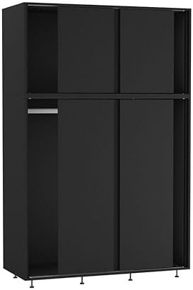 URBNLIVING 6-Door Sliding Wardrobe, Modern Freestanding Bedroom Storage with Smooth Sliding Doors, Adjustable Feet & Hanging Rail - Spacious & Stylish Closet for Organised Living