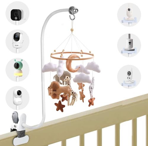 Supporto mobile per lettino, multifunzionale, 68 cm, supporto mobile per fasciatoio, supporto flessibile per appendere campioni/giocattoli, supporto universale per baby monitor, accessorio per lettino