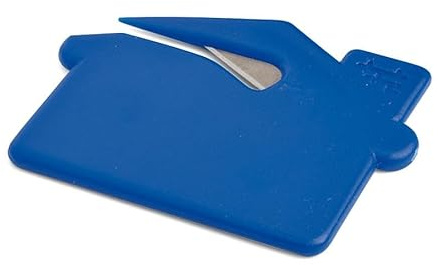 Agendepoint.it - 2 Stück Brieföffner in Hausform aus Kunststoff, Blau, 7 x 5 cm - Brieföffner