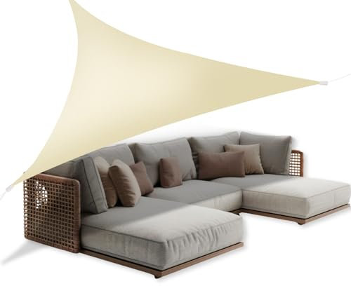 Zendea - Tenda da Sole per Esterno Triangolare 6x6x6 m con Protezione UV e Pioggia - Telo Idrorepellente in Poliestere 210D - Facile da Montare