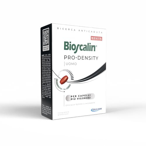 Bioscalin PRO•DENSITY Uomo, Integratore Alimentare per Capelli con Caffeina, Favorisce la Forza dei Capelli, Senza Glutine, Naturalmente senza Lattosio, Utilizzo 1 Mese, 30 Compresse