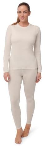 DANISH ENDURANCE Completo Termico Lana Merino, Intimo Inverno Donna | Set termico in Lana Merino 180g/m², anti-odore e traspirante, cuciture piatte senza etichette, per sci, trekking e casa