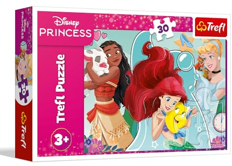 Trefl - Puzzle 30 Teile, Schön und mutig, Disney Princess, 3+ | Fördert Konzentration und Beobachtungsgabe, hohe Qualität, Puzzle mit Märchenfiguren, langlebige Teile