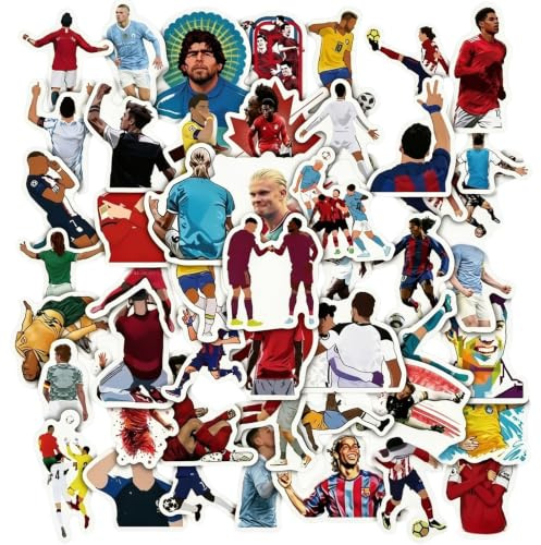 110 Stück Fußball Sticker,Fußball Aufkleber,Fussball Star Sticker | Wasserfeste Aufkleber Für Fans Diy Dekoration, Für Laptop Skateboard Scrapbook Computer Wasserflasche