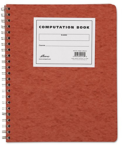 Ampad Computation Book, 4x4 Quad Ruled, 76 Sheets, 11-3/4 x 9-1/4