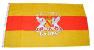 Fahne / Flagge Großherzogtum Baden Schrift 90 x 150 cm