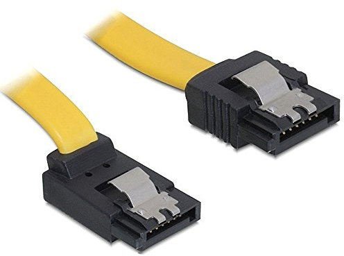 Delock SATA 3 GB/S Kabel gerade auf Oben gewinkelt 30 cm gelb