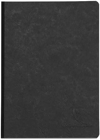 Clairefontaine 795421C Heft A5, Leinen, Age Bag, kariert, 96 Blatt, schwarz