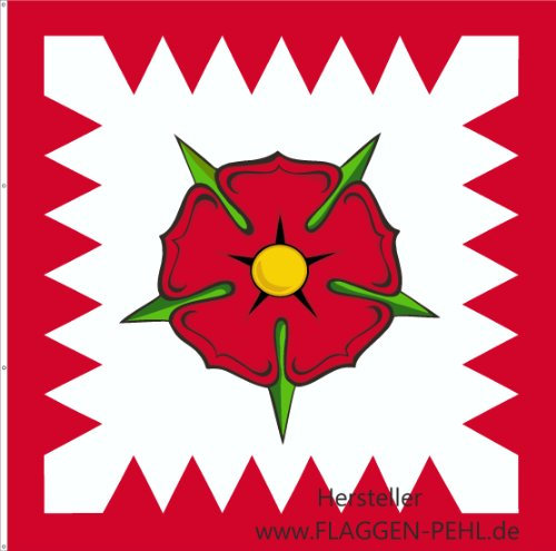 Schaumburg-Lippe Fürstenstandarte Lippische Rose Fahne 150 x 150 cm Flagge.
