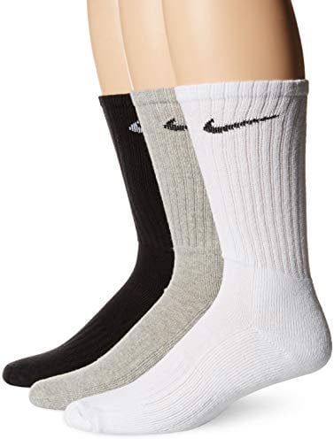 NIKE 3ppk Value Cotton Crew-smlx, Calze Uomo, Carbon Heather/White/Black, L