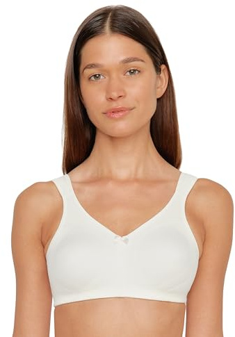 SUSA BH ohne Bügel Longline BH Classics I Bügelloser BH mit femininer Optik durch Spitzeneinsatz I Halbtransparenter BH mit 3-teilig genähten Cups