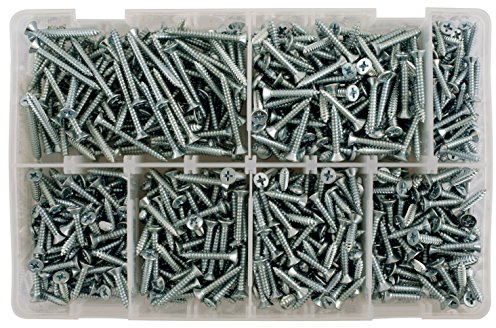 Connect 35003 Assorted Countersunk Self Tapping Screws Box 615pc