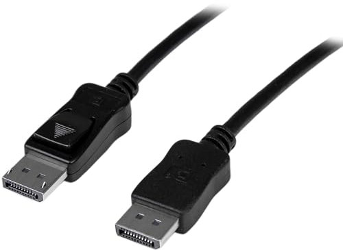 StarTech.com 50 ft DisplayPort Cable with Latches - Active - 2560 × 1600 - DPCP & HDCP - Male to Male DP Video Monitor Cable (DISPL15MA), 50 ft/15 m (active) , Black