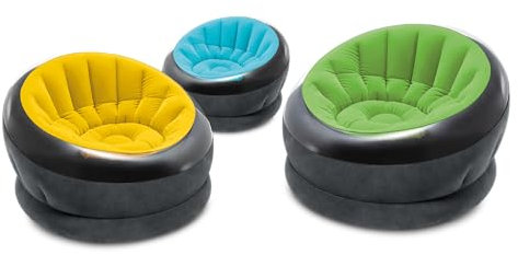 Intex Aufblasbares Empire, 111,8 x 109,2 x 68,6 cm, kann variieren, 1 Stuhl, Mehrfarbig, 111,8 x 109,2 x 68,6 cm