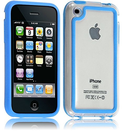 Seluxion - Housse Etui Coque Bumper pour Apple iPhone 3G/3GS Couleur Bleu Clair