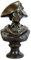 Kunst & Ambiente - Bronzefigur - Friedrich II. / der Große Fritz Figur - Bronzebüste mit Dreispitz - signiert - Fritz Büste aus Bronze - Fritz Skulptur