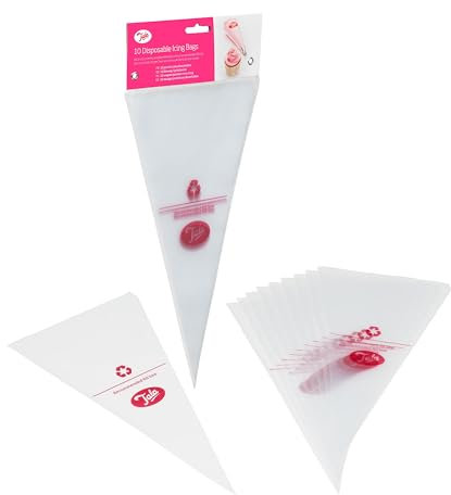 Tala 10 Reusable Icing Bags - Clear Piping Bags Disposable For Cakes, Cupcakes and Baking Piping set Decorations - Fits Any Nozzle - Bakeware Accessories - 16.5cm x 31cm