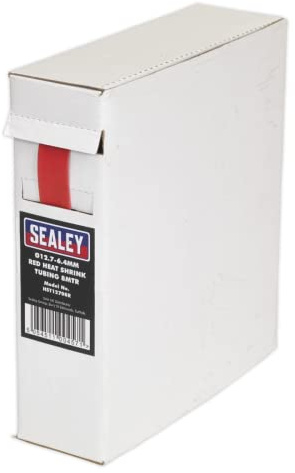Sealey HST12708R Heat Shrink Tubing Red Ø12.7-6.4mm 8mtr