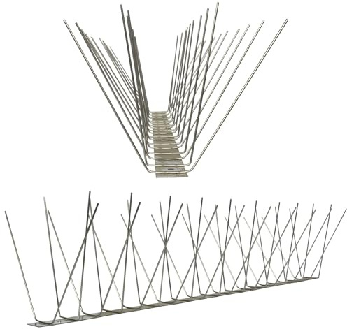 10 Meter (20 x 0,5m) Taubenspikes 4-reihig auf V2A-Standard - hochwertige Lösung für Vogelabwehr Taubenabwehr Edelstahl Spikes