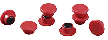 Durable Magnete (15 mm, 75p) 8 Stück rot, für Pinnwand, Kühlschrank & Co., 470103