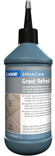 Mapei Grout Refresh Colorant and Sealer: Grout Paint and Cleaner - 8 Ounce Bottle, White