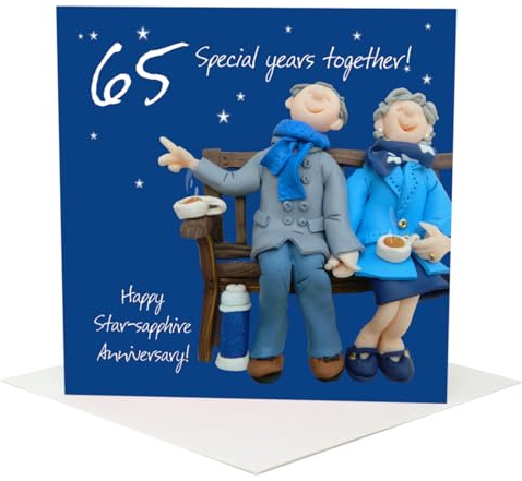 Holy Mackerel 65th Anniversary Card for Couple — Fun Star Sapphire Wedding Anniversary Card — Original Artwork by Erica Sturla