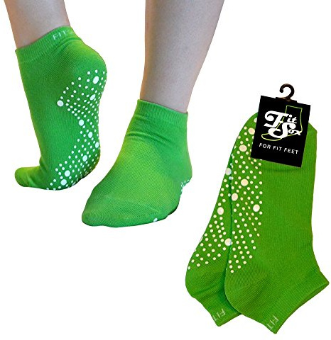 Pilates, Yoga, Barre, Kampfsport, Fitness, Tanz. Anti-Rutsch, Stürze Prävention Grip-Socken, Grip Socks (Grün/Weiß)