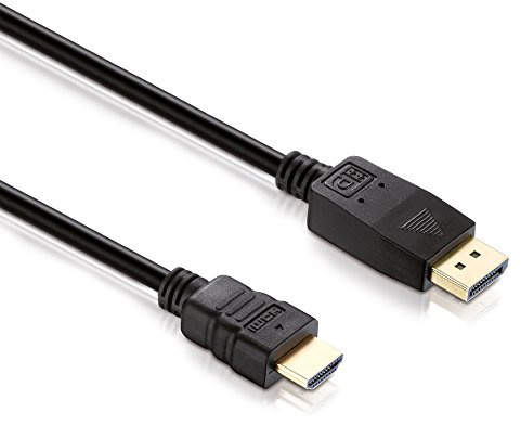 HDSupply DC055-010 DisplayPort/HDMI Verbindungskabel (DisplayPort Stecker - HDMI Stecker), vergoldete Kontakte, 1,00m, schwarz | Mini DisplayPort Stecker auf HDMI-A Stecker mit vergoldeten Kontakten für Full HD 1080p an TV, Monitor oder Beamer.