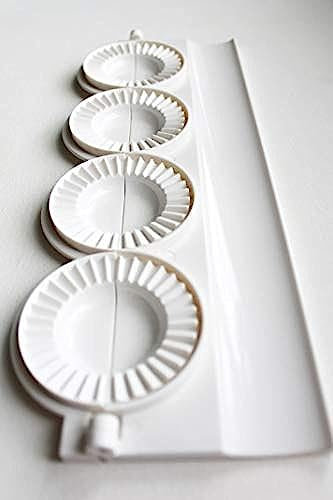 Leporinum Pierogi Maker - Silicone, White, Round, Four Pierogies at Once