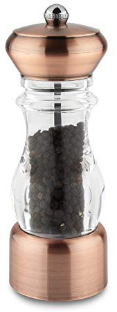 Grunwerg PM-817BR Salz-oder Pfeffermühle, Manuelle Mühle, Antique Bronze (17cm/6.5) 6 cm x 6 cm x 17 cm