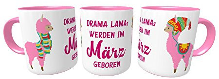Geburtstag Drama-Lama Kaffee Tasse Beste Freundin Kollegin Geschenk inkl Geschenkverpackung (März)