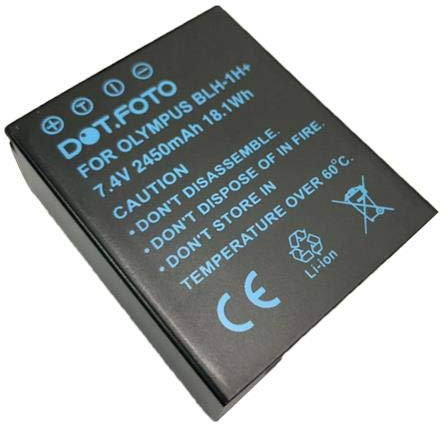 Dot.Foto BLH-1 Premium High Capacity 7.4v / 2450mAh Fully Decoded Rechargeable Battery for Olympus OM-D E-M1 Mark II, E-M1 Mark III, E-M1X