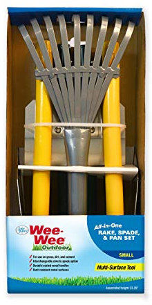 Four Paws Wee-Wee Ensemble de râteau, bêche et poêles, Ensemble râteau, Pelle et poêle, Small, Noir