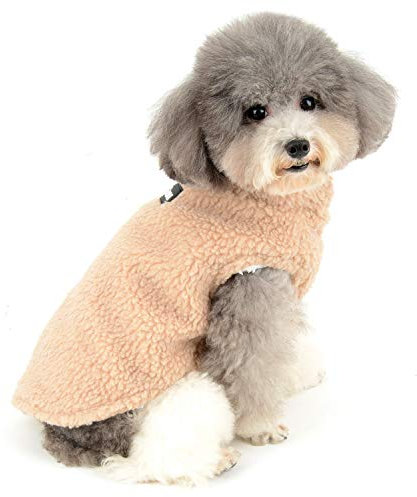 Zunea Wintermantel für kleine Hunde Warm Fleece Hundejacken Welpen Kapuzenpullis Hundekleidung Haustier Kleidung für Chihuahua Katzen Puppia Braun S
