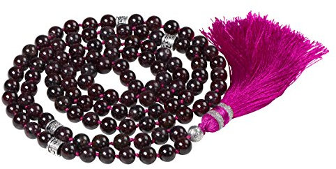 Fukugems Tibetische Mala 108 Perlen Halskette für Damen Herren Mala Stein Armband Buddhistische Meditation Halskette, 38 inch, Edelstein, Quarz